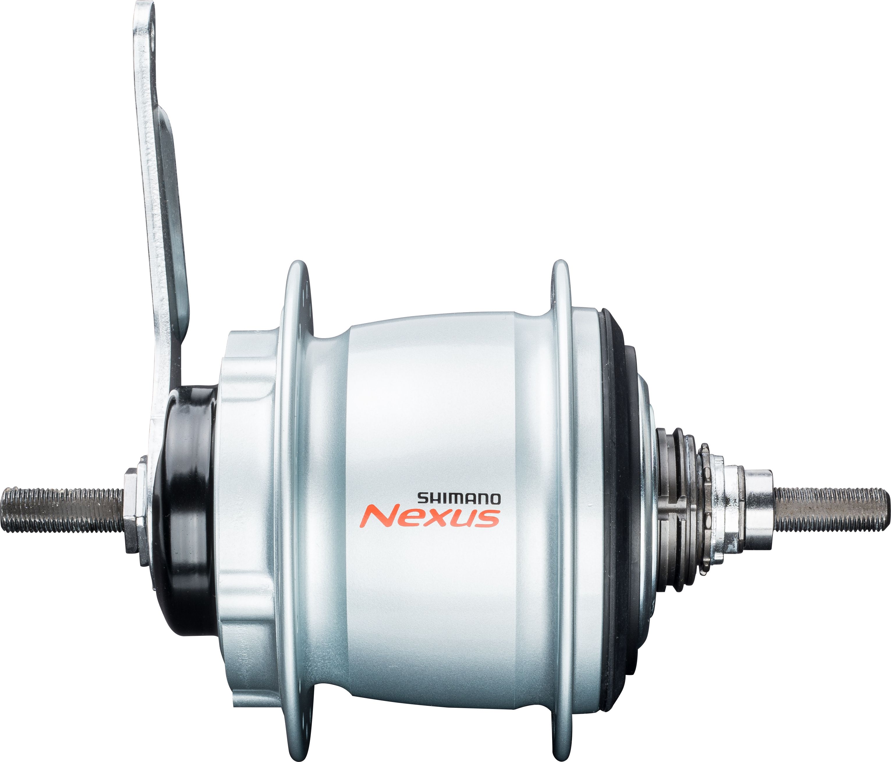 Silberne Shimano Nexus 8-Gang Getriebenabe SG-C6001 mit Rücktrittbremse