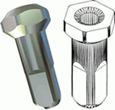 Messing - Sechskantnippel 12 mm silber