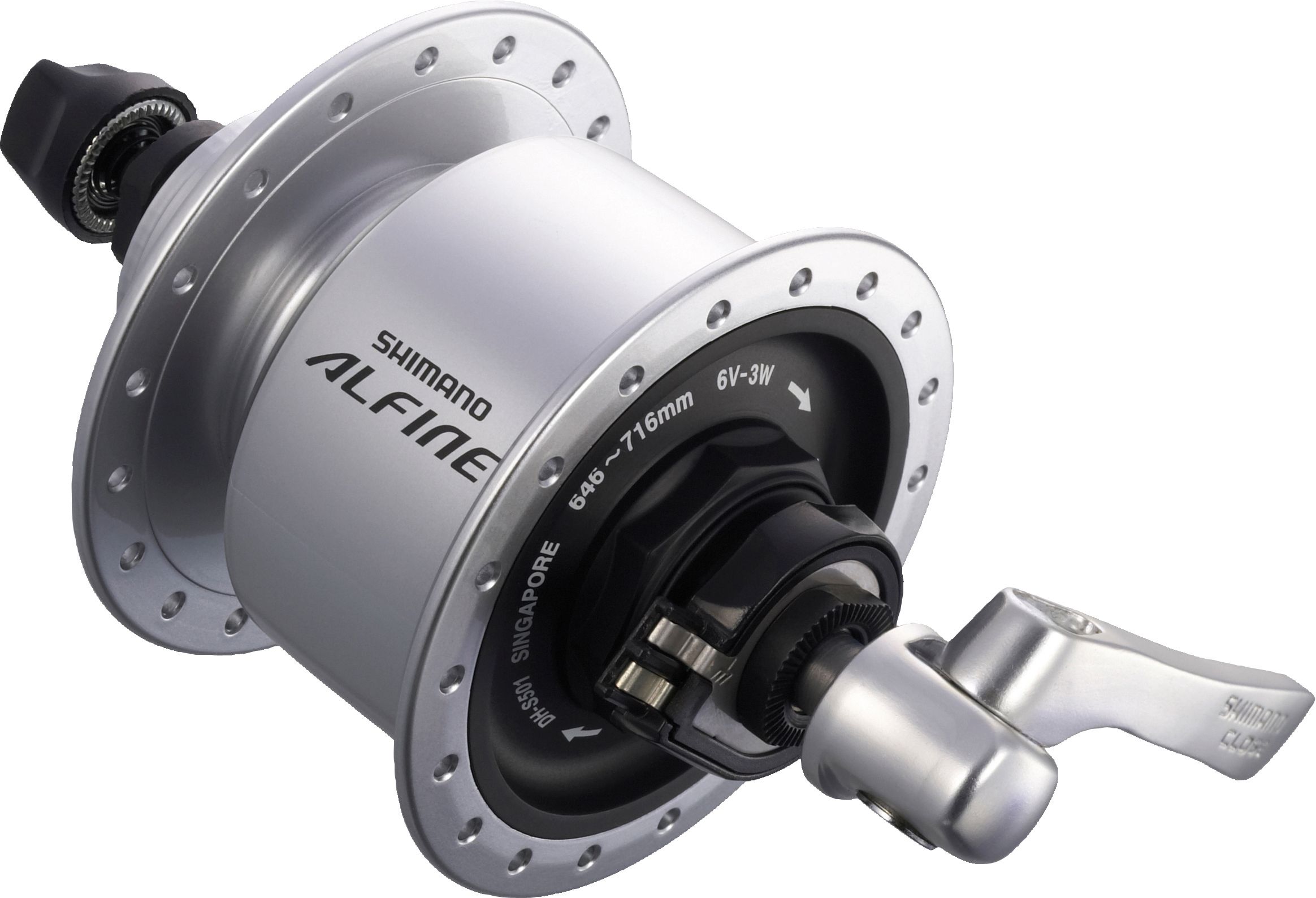 Nabendynamo ALFINE DH-S501 Center-Lock 36 Loch silber