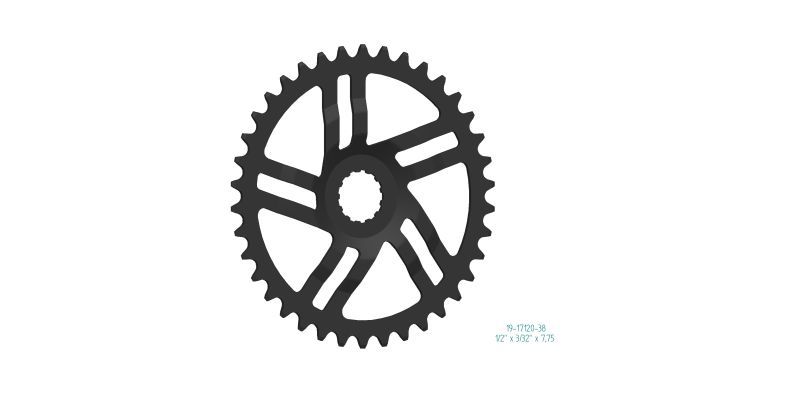 Kettenblatt für BOSCH Gen3 schwarz 38 Zähne