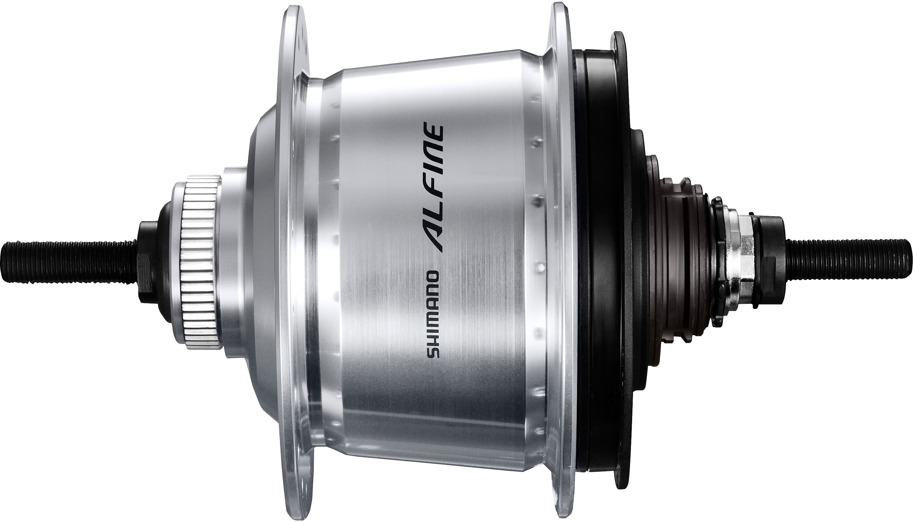 Silberne Shimano Alfine 8-Gang Getriebenabe SG-S7001-8 aus Aluminium
