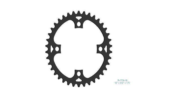 Kettenblatt für BOSCH Gen 1, 3 und 4 schwarz 44 Zähne