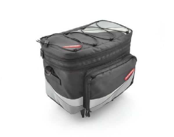 Schwarze Freizeittasche BASILEA mit Easy Fix-Adapter und Reflektorstreifen