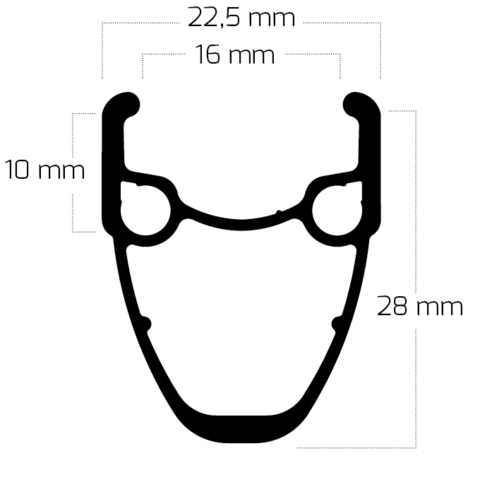 DP 16 R 28" 32 Loch schwarz V-Brake