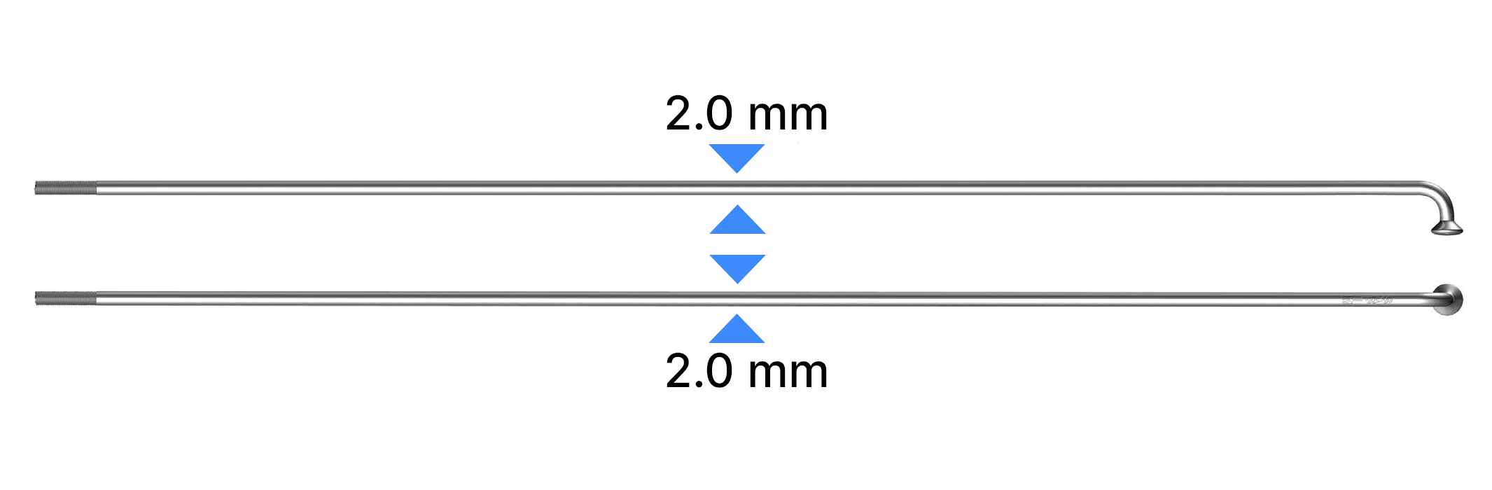 LEADER Niro Speiche 2,0 mm silber Rohling - 100 Stück