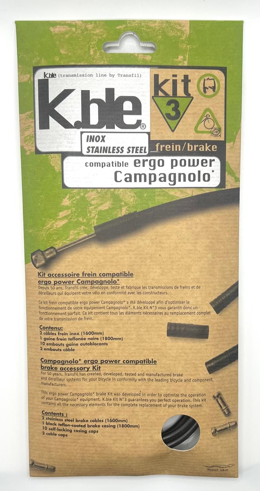 Transfil Edelstahl Fahhrad-Bremskabel Set Campagnolo ergopower